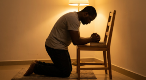 Andriel Hazael in prayer